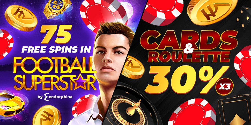 Cards & Roulette 30% + 75 FS in Football Superstar